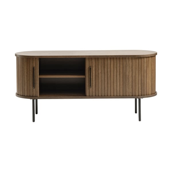 Masă TV maro cu aspect de lemn de stejar 120x56 cm Nola – Unique Furniture-image-2