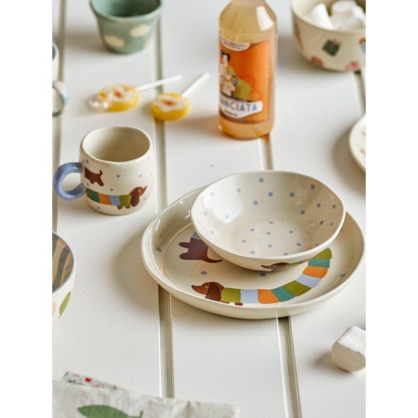 Set de veselă pentru copii 3 buc. din gresie Charlie – Bloomingville Mini-image-1