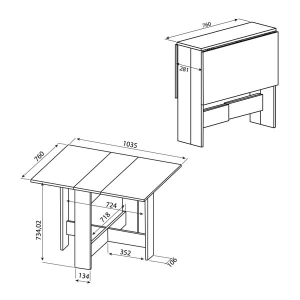 Masă extensibilă Symbiosis Papillon-image-2