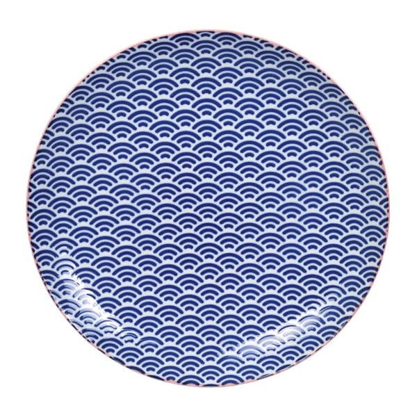 Farfurie din porțelan Tokyo Design Studio Wave, ⌀ 25,7 cm, albastru
