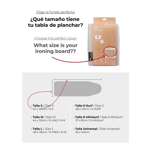 Husă pentru masă de călcat 141x48 cm K-Surf – Rolser-image-3