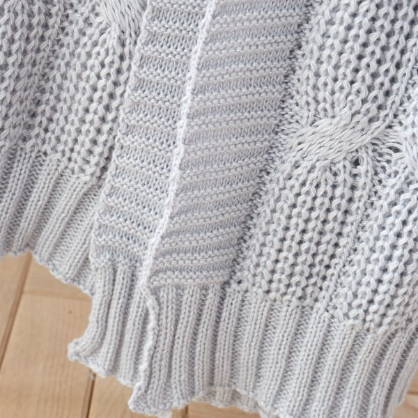 Pătură gri tricotată 130x170 cm Chunky Marl Knit – Catherine Lansfield-image-2