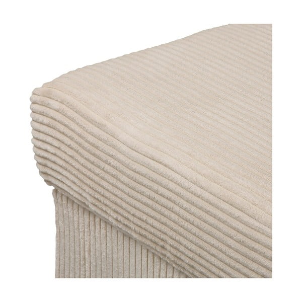 Taburet crem cu tapițerie din catifea reiată Ariella – Ropez-image-4