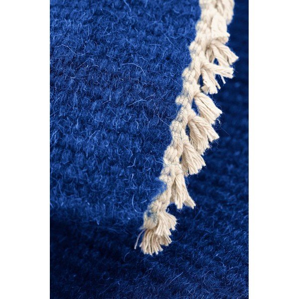 Covor albastru țesut manual din amestesc de lână 160x230 cm Row – Jotex-image-3