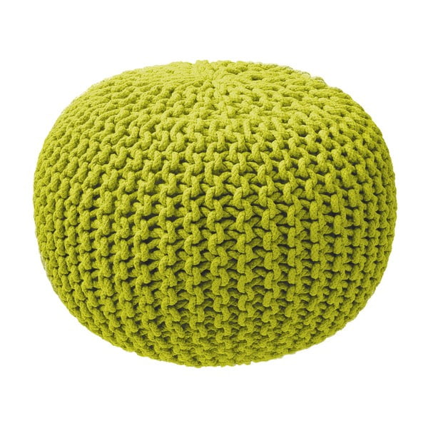Puf tricotat ZicZac, verde lime