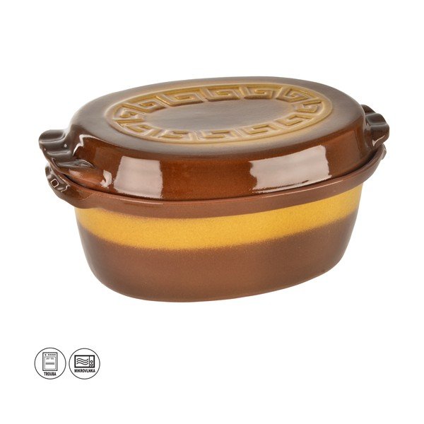 Oală din ceramică pentru copt cu capac Orion Hanah, 4,5 l