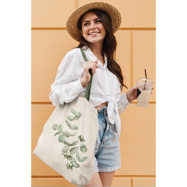 Geantă textilă bej Kate Louise-image-2