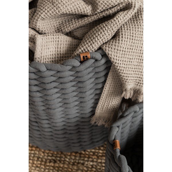 Coș de depozitare din material textil ø 40x40 cm Peach Skin Round XL – Bigso-image-2