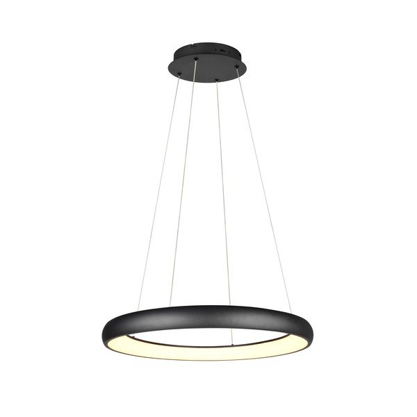 Lustră neagră LED cu intensitate reglabilă cu abajur din metal ø 75 cm Cardona – Trio-image-2