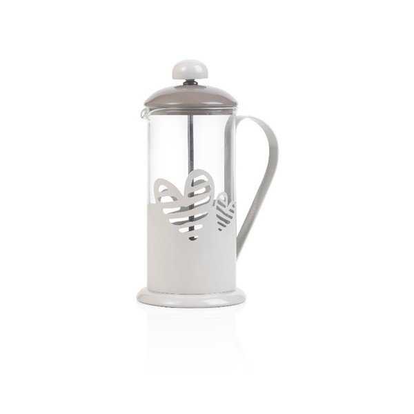 Presă franceză pentru ceai și cafea Brandani Batticuore, 350 ml, alb-image-1