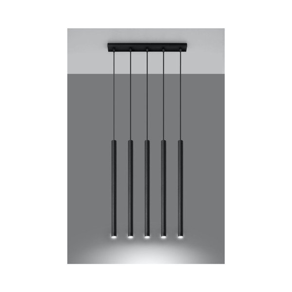 Lustră Sollux Fideus Cinco, negru-image-2