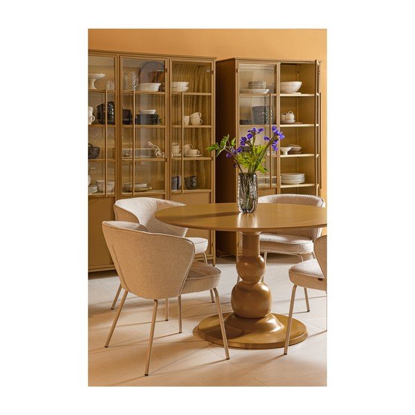 Vitrină galben-muștar din metal 140x200x44 cm Exhibit – WOOOD-image-1