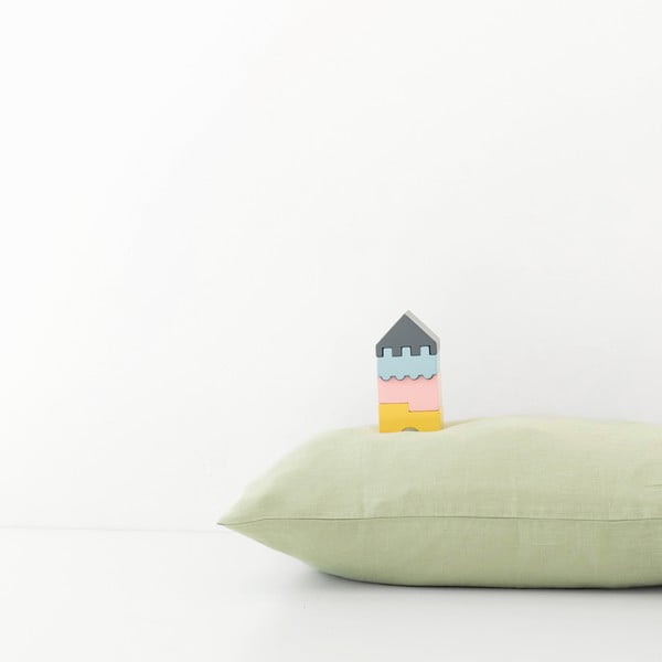 Față de pernă din in pentru copii Linen Tales Nature, 40 x 60 cm, verde-image-1