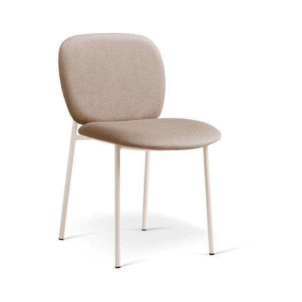 Scaun de dining bej stivuibil tapițat Caroline – Micadoni 