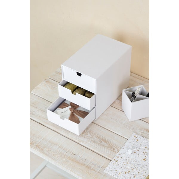 Cutie cu 3 sertare Bigso Box of Sweden Ingrid, alb-image-1
