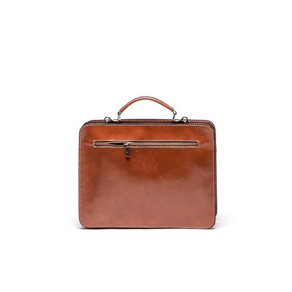 Poșetă din piele Luisa Vanini 305 Cognac-image-1