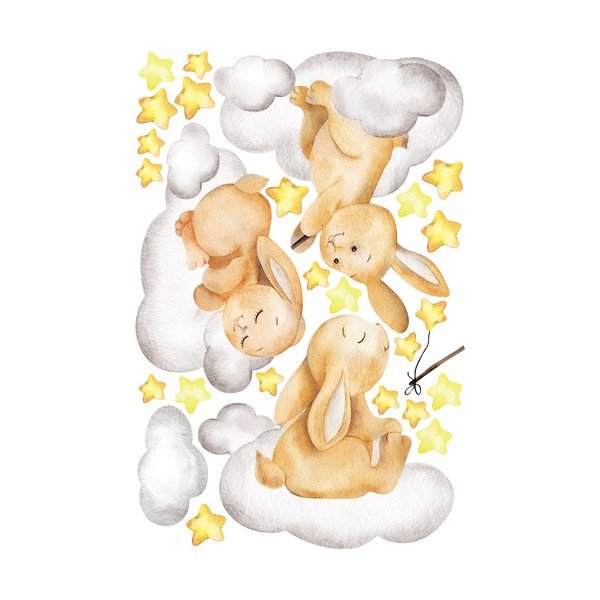 Autocolante de perete pentru camera copiilor Ambiance Rabbits Magic-image-2