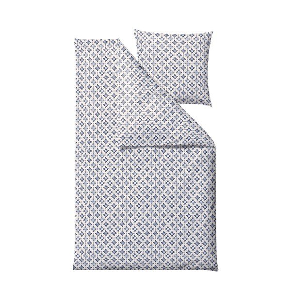 Lenjerie de pat albă/albastră din bumbac pentru pat de o persoană 140x200 cm Heirloom – Södahl-image-2