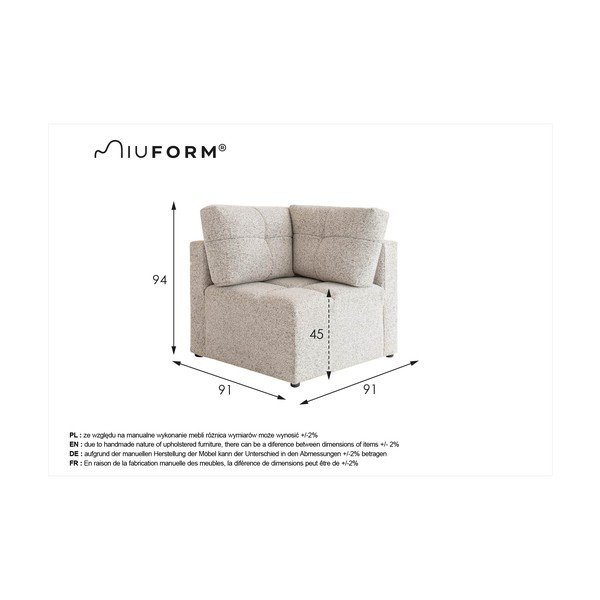 Modul pentru canapea modulară bej Lulu – Miuform-image-4