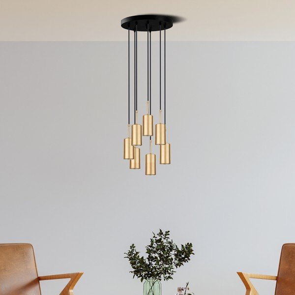 Lustră Squid Lighting Geo, înălțime 120 cm, auriu-image-2