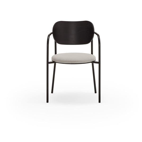 Scaun de sufragerie negru și gri în decor de frasin Eclipse - Teulat-image-3