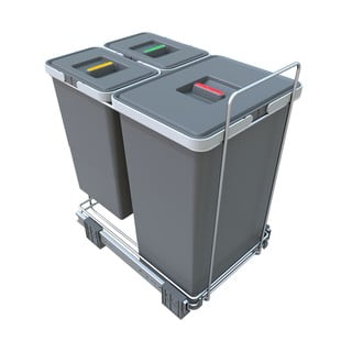 Coș de gunoi din plastic pentru deșeuri sortate/încorporat 24 + 8 + 8 l Ecofil - Elletipi