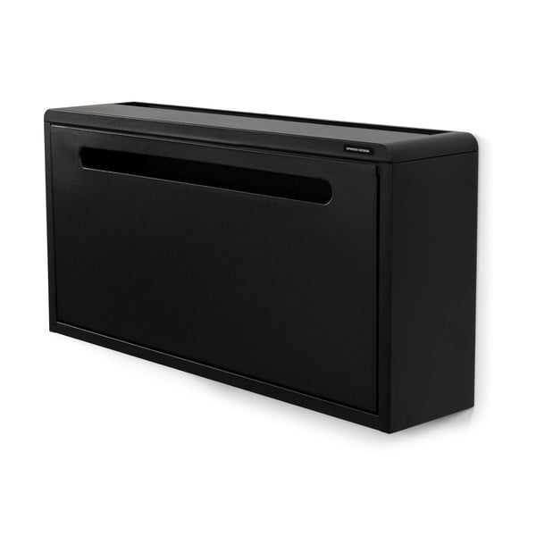 Pantofar negru cu deschidere înclinată/suspendat din metal 76x38x18 cm Sportiva – Spinder Design