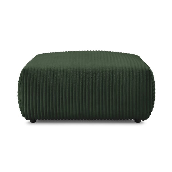 Taburet verde închis cu tapițerie din catifea reiată Lucien – Bobochic Paris