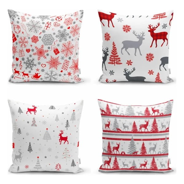 Fețe de pernă 4 buc. 43x43 cm  cu model de Crăciun Snowflakes – Mila Home
