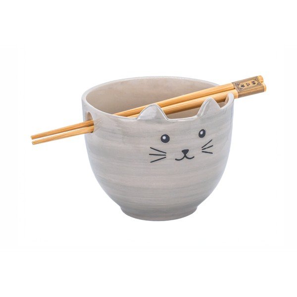 Bol mic gri din gresie 450 ml Cat – Sass & Belle