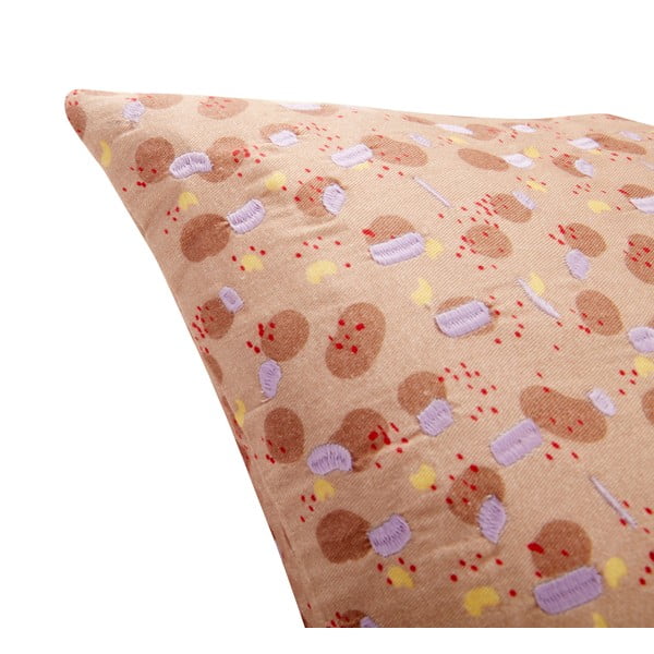 Pernă din bumbac Hübsch Spot, 50 x 50 cm, roz - bej-image-2