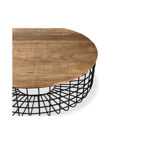 Măsuță de cafea în culoare naturală rotundă cu blat din lemn de acacia ø 102 cm Suvan – MOME-image-1