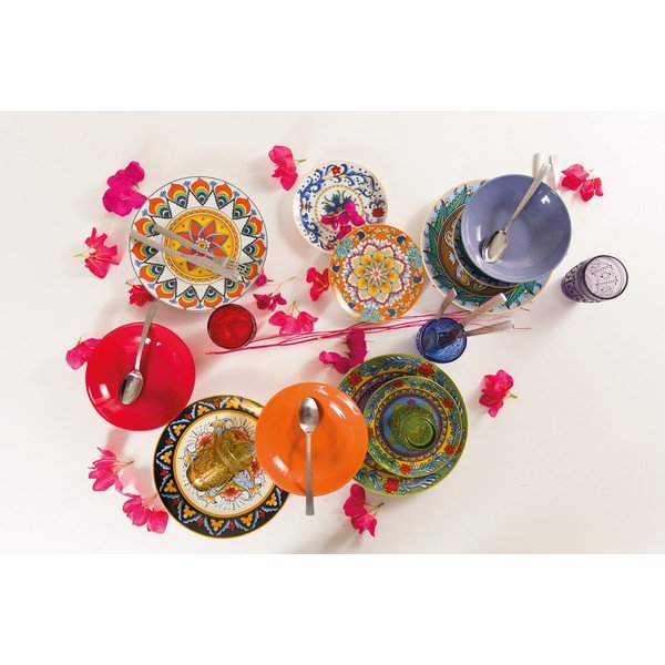 Set 18 farfurii din gresie și porțelan VDE Tivoli 1996 Renaissance, multicolor-image-3