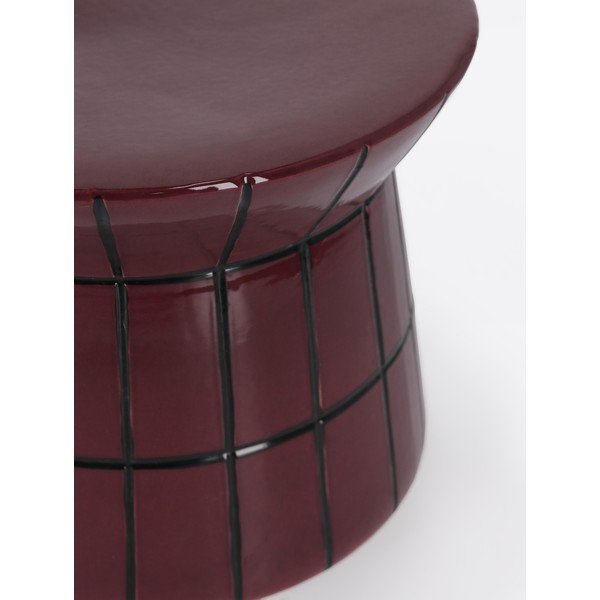 Măsuță de cafea burgundy rotundă din ceramică ø 37,5 cm Abbes – Bizzotto-image-2