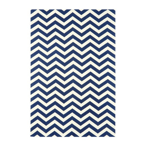 Covor Asiatic Carpets Zig Zag, 120 x 170 cm, albastru-alb