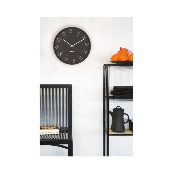 Ceas de perete Present Time Elegant, negru-image-2