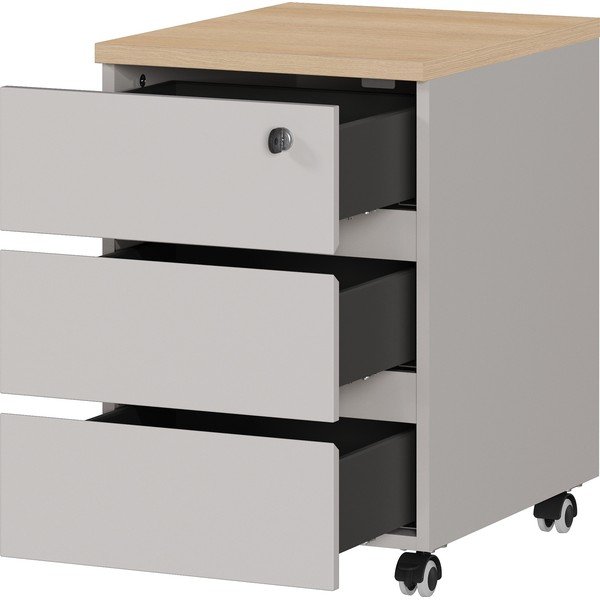 Dulap crem cu aspect mat cu încuietoare/pe roți 41x60x50 cm Lissabon – Germania-image-2
