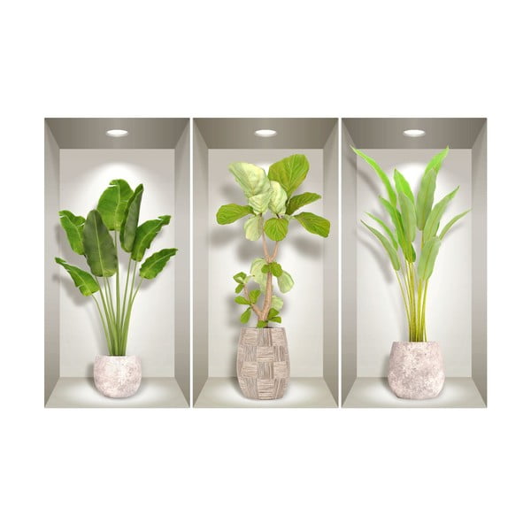 Set 3 autocolante 3D pentru perete Ambiance Banana Trees-image-2