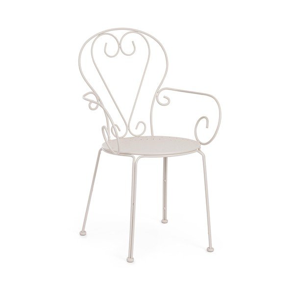 Scaun de grădină bej din metal Etienne – Bizzotto