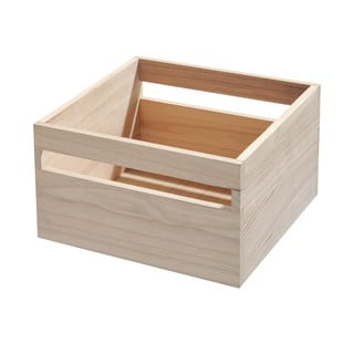 Cutie depozitare din lemn paulownia iDesign Eco Wood,  25,4 x 25,4 cm