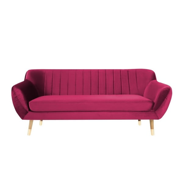 Canapea cu tapițerie din catifea Mazzini Sofas Benito, roz, 188 cm