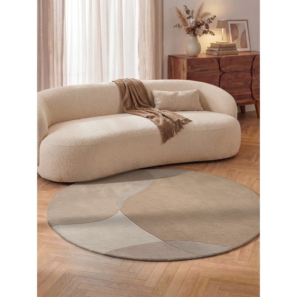 Covor bej rotund din lână ø 200 cm Ovia – Villeroy&Boch-image-1