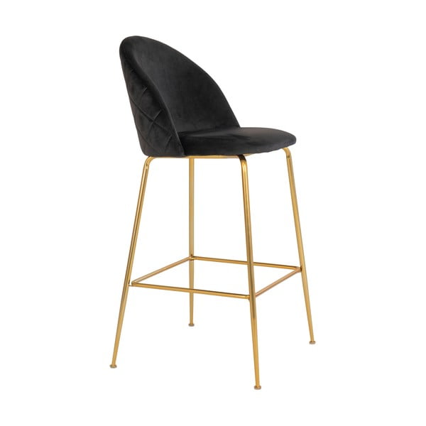 Scaune de bar negre 2 buc. din catifea 108 cm Lausanne – House Nordic-image-2