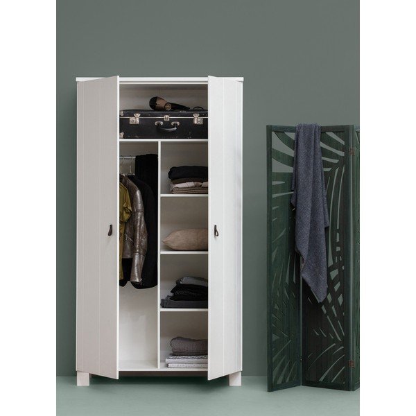 Șifonier alb din lemn de pin 111x202 cm Ties – WOOOD-image-1