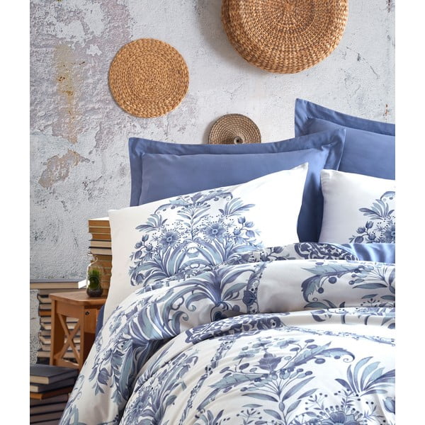 Lenjerie de pat din bumbac cu cearșaf Cotton Box Egina, 200 x 220 cm-image-1