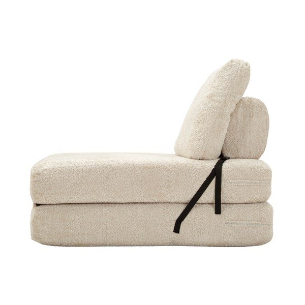 Fotoliu alb extensibil cu tapițerie din țesătură bouclé Faster – Mauro Ferretti-image-4