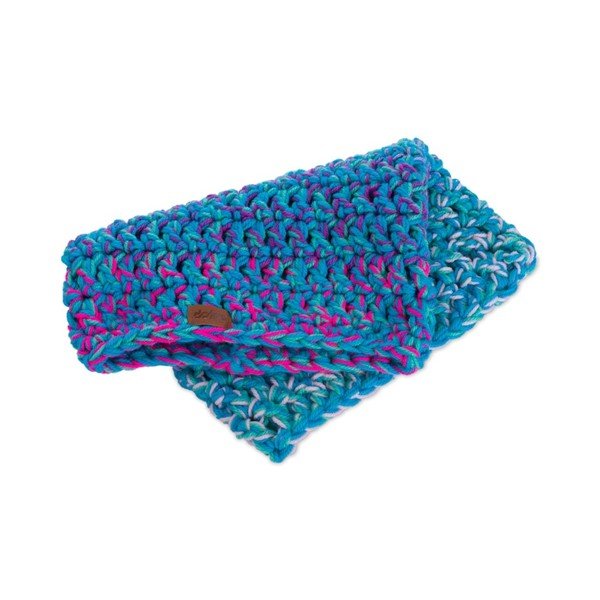 Eșarfă rotundă tricotată manual DOKE Twister, albastru-image-2