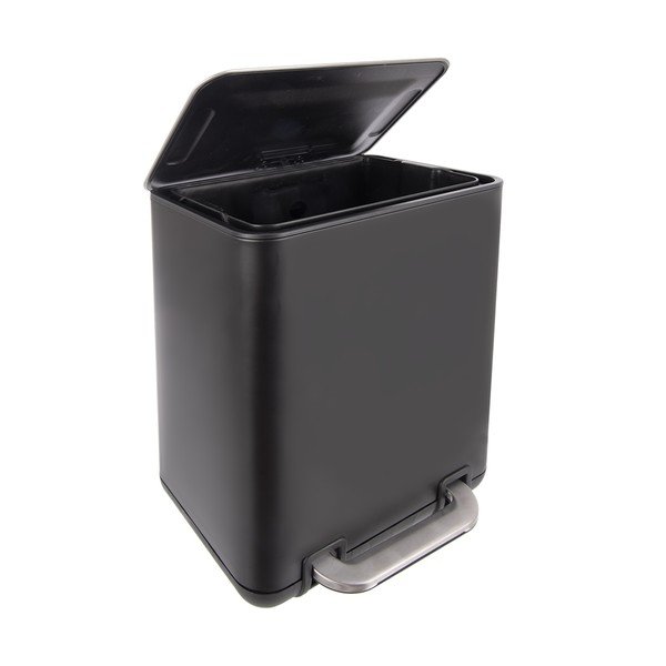 Coș de gunoi negru cu pedală din oțel inoxidabil 20 l Black – Orion-image-2