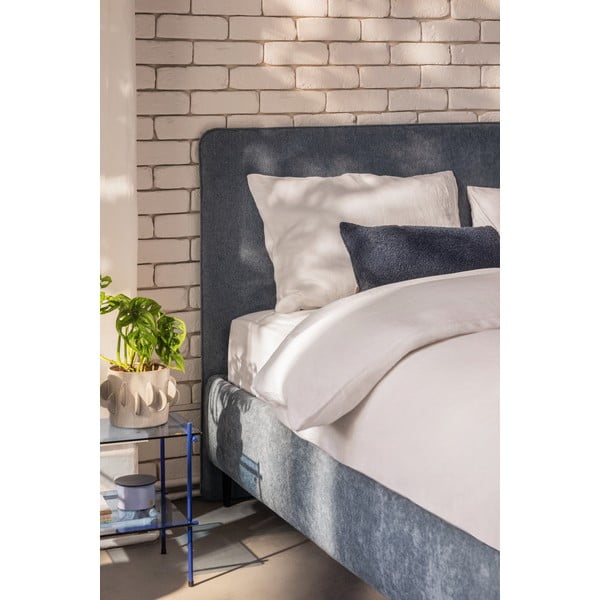 Pat matrimonial albastru tapițat cu somieră 160x200 cm Noira Slim – Bonami Selection-image-3