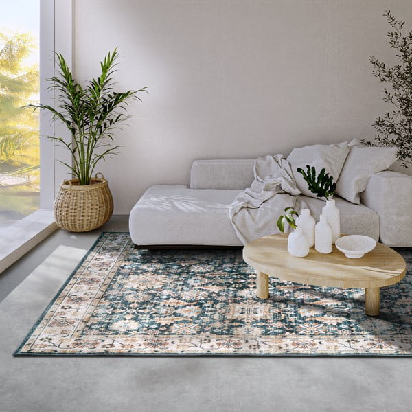 Covor albastru 160x230 cm Saveh Blue Cream – Elle Decoration-image-1